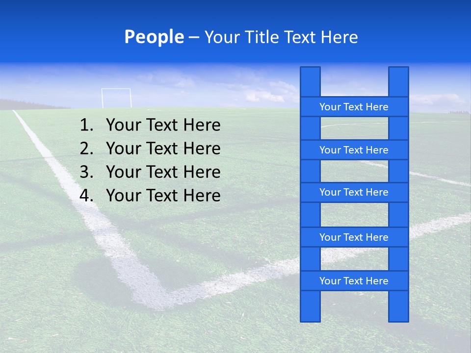 Football Field And Blue Sky PowerPoint Template