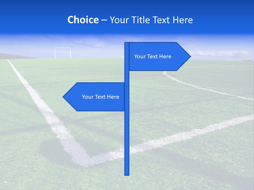 Football Field And Blue Sky PowerPoint Template
