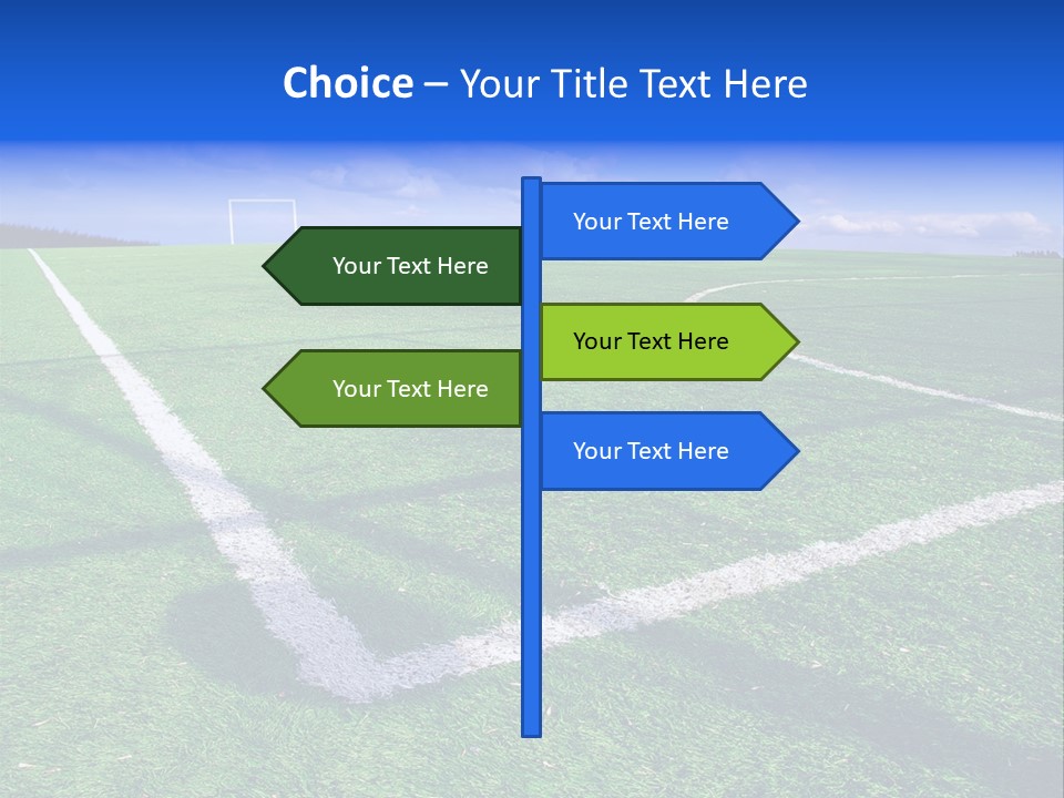 Football Field And Blue Sky PowerPoint Template