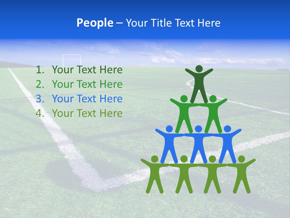 Football Field And Blue Sky PowerPoint Template