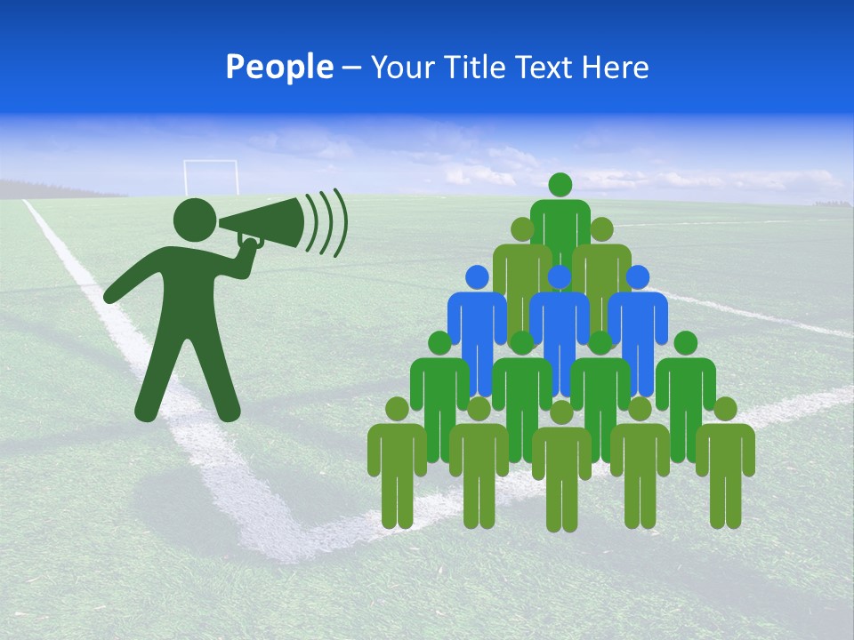 Football Field And Blue Sky PowerPoint Template