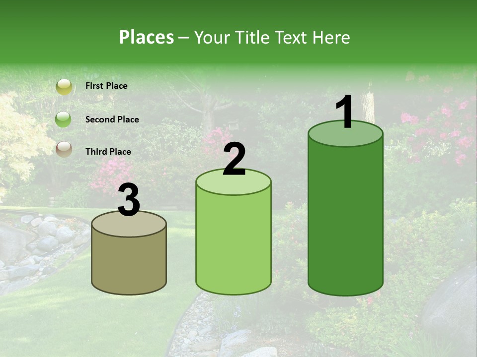 Beautiful Park Garden In Spring. PowerPoint Template