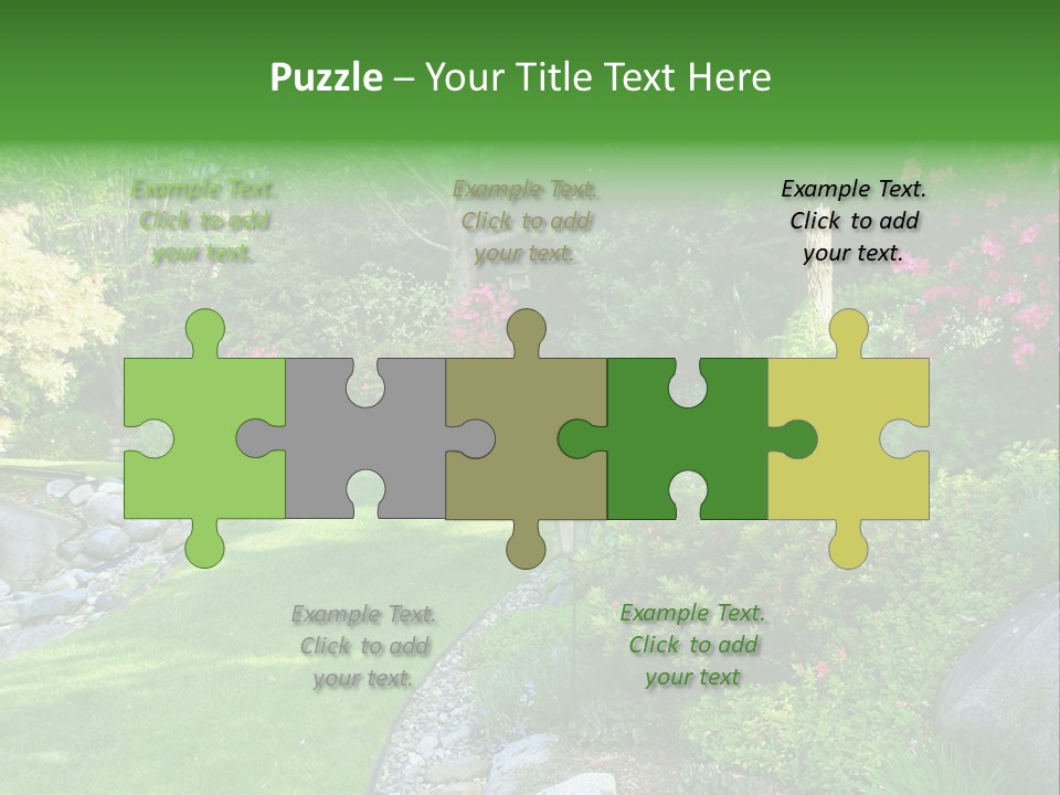 Beautiful Park Garden In Spring. PowerPoint Template