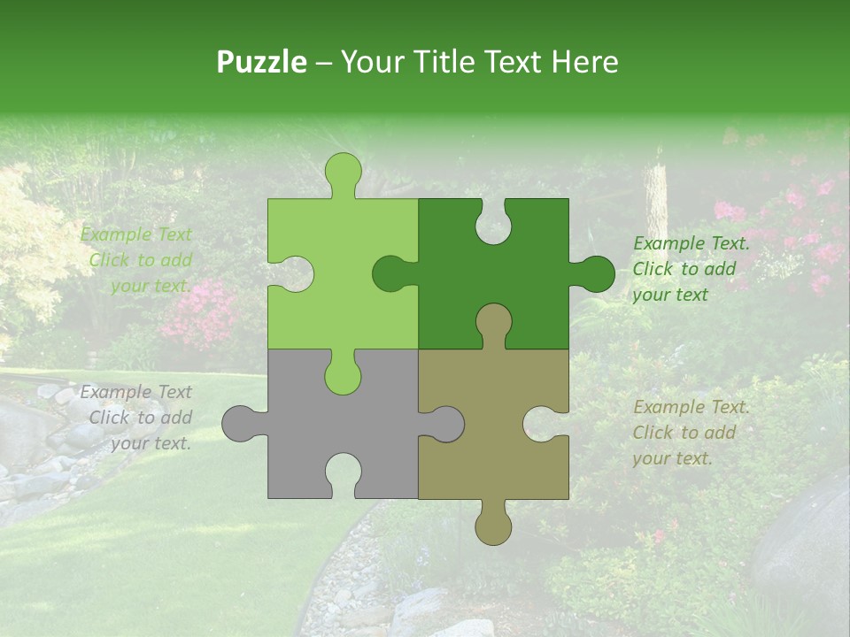 Beautiful Park Garden In Spring. PowerPoint Template