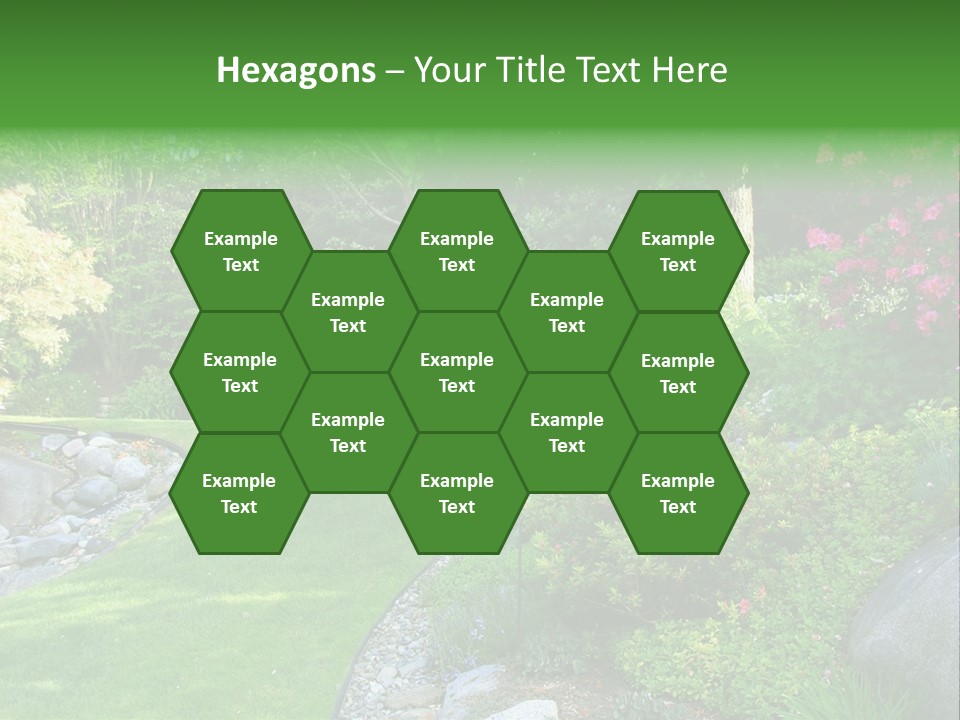 Beautiful Park Garden In Spring. PowerPoint Template