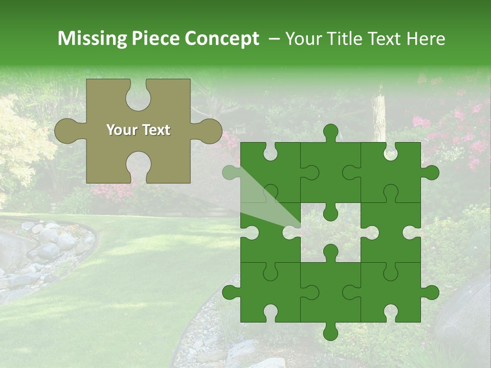 Beautiful Park Garden In Spring. PowerPoint Template