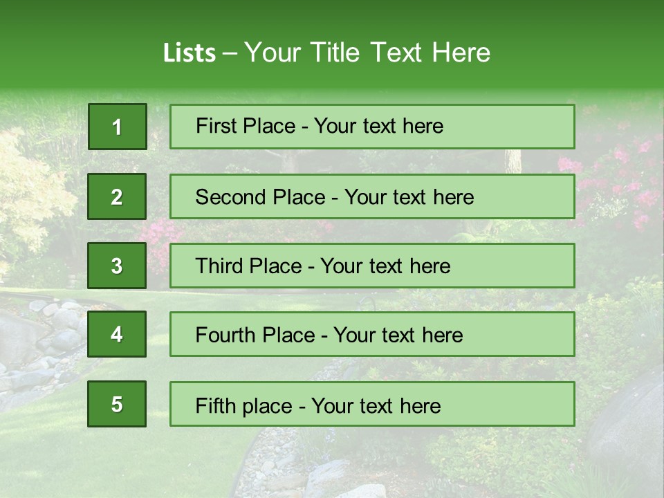 Beautiful Park Garden In Spring. PowerPoint Template