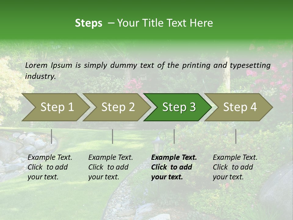 Beautiful Park Garden In Spring. PowerPoint Template