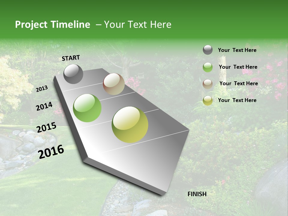 Beautiful Park Garden In Spring. PowerPoint Template