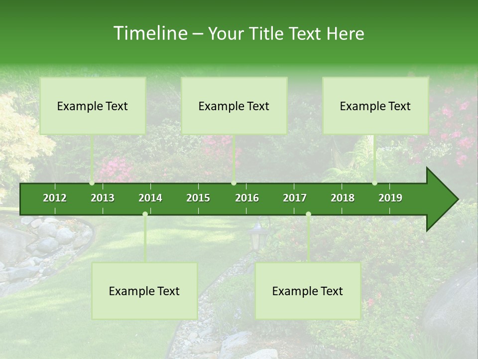 Beautiful Park Garden In Spring. PowerPoint Template