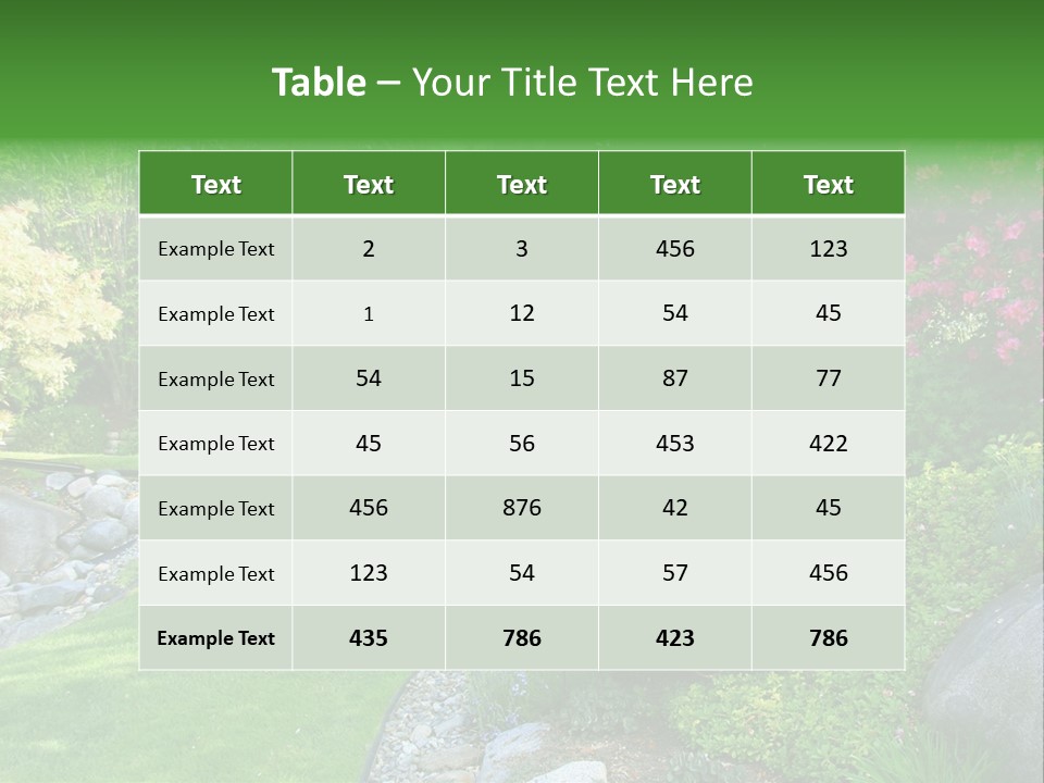 Beautiful Park Garden In Spring. PowerPoint Template