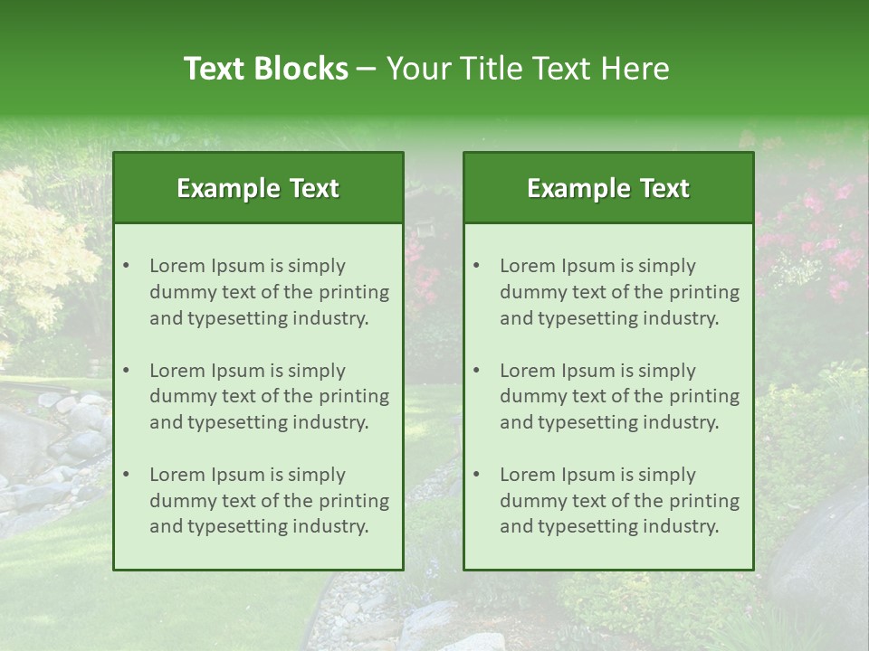 Beautiful Park Garden In Spring. PowerPoint Template