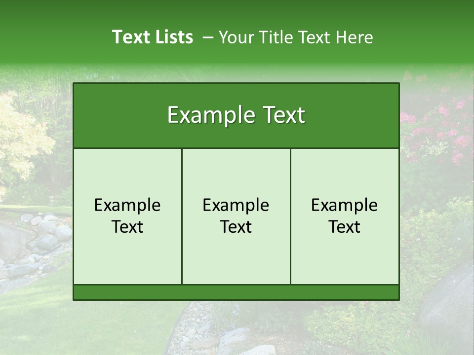 Beautiful Park Garden In Spring. PowerPoint Template