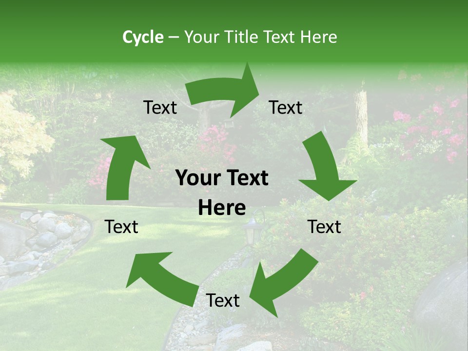 Beautiful Park Garden In Spring. PowerPoint Template
