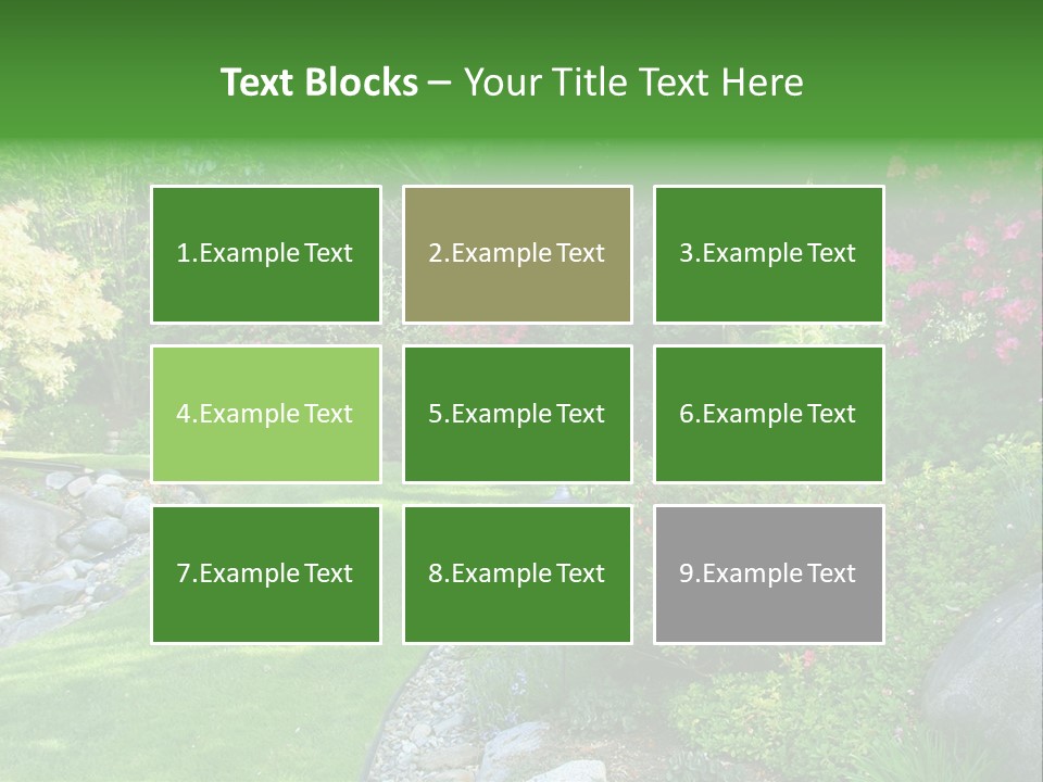 Beautiful Park Garden In Spring. PowerPoint Template