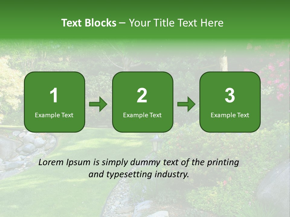 Beautiful Park Garden In Spring. PowerPoint Template