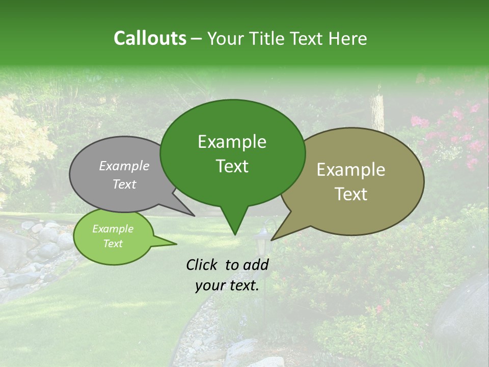 Beautiful Park Garden In Spring. PowerPoint Template