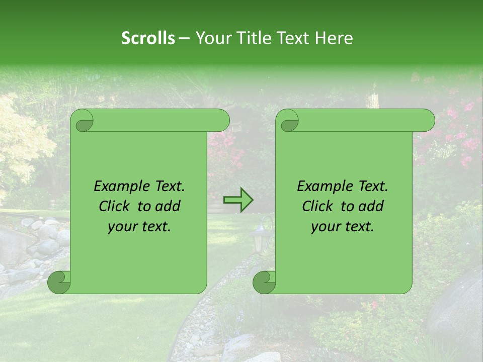 Beautiful Park Garden In Spring. PowerPoint Template