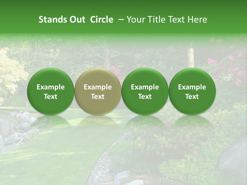 Beautiful Park Garden In Spring. PowerPoint Template