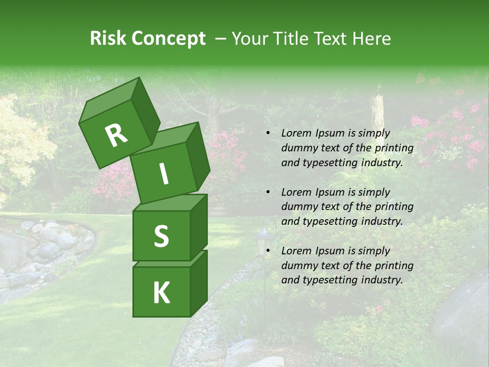 Beautiful Park Garden In Spring. PowerPoint Template