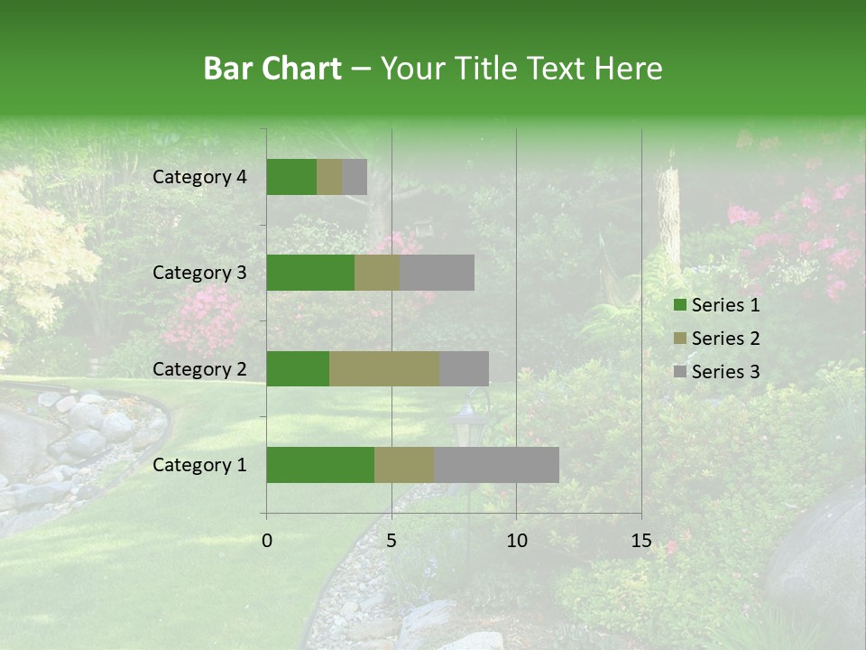 Beautiful Park Garden In Spring. PowerPoint Template