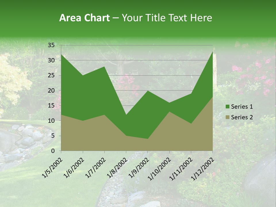 Beautiful Park Garden In Spring. PowerPoint Template