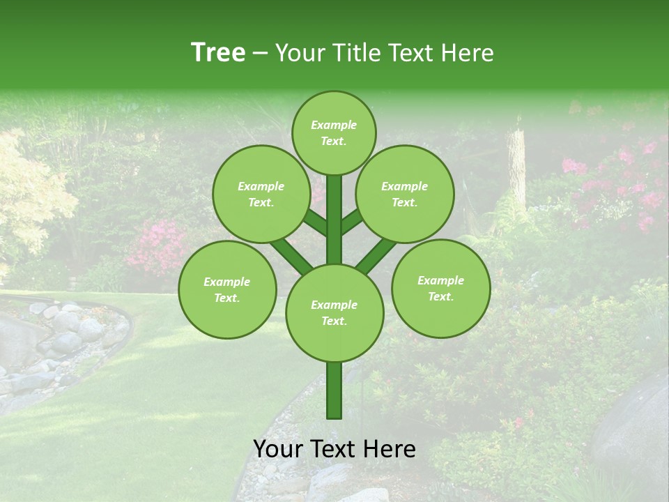 Beautiful Park Garden In Spring. PowerPoint Template
