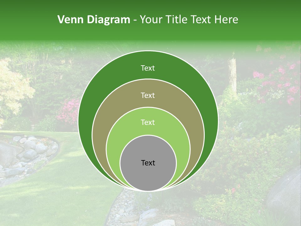 Beautiful Park Garden In Spring. PowerPoint Template