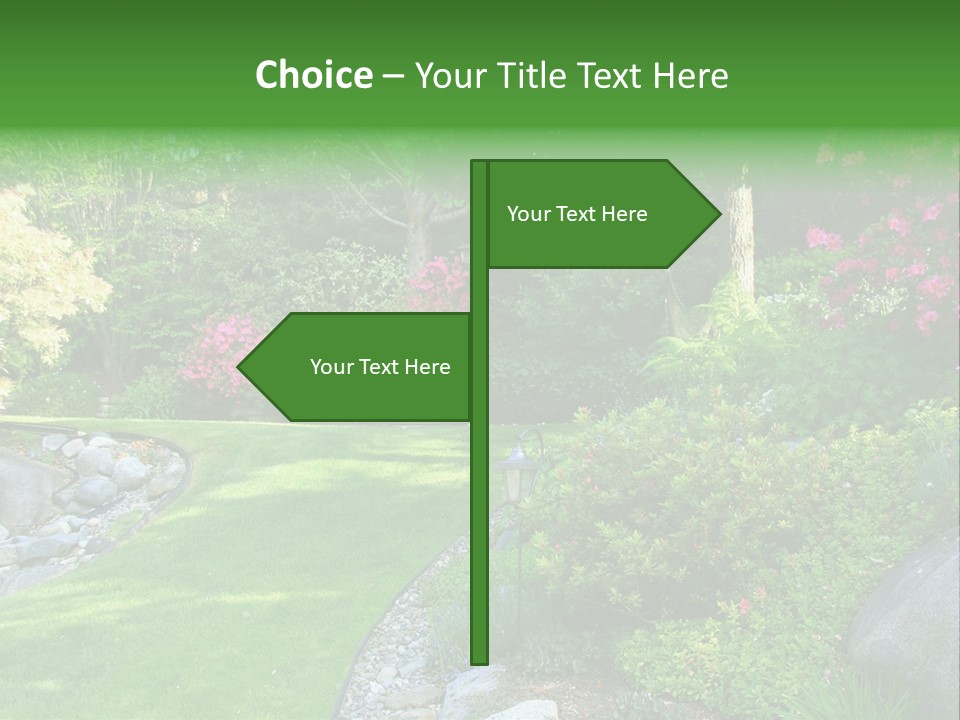 Beautiful Park Garden In Spring. PowerPoint Template