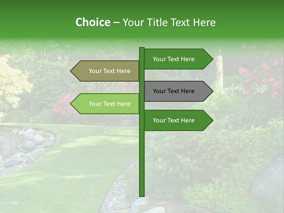 Beautiful Park Garden In Spring. PowerPoint Template