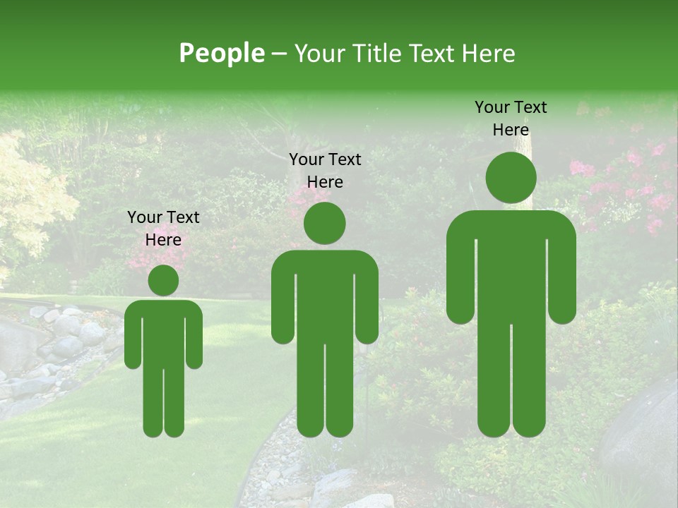 Beautiful Park Garden In Spring. PowerPoint Template