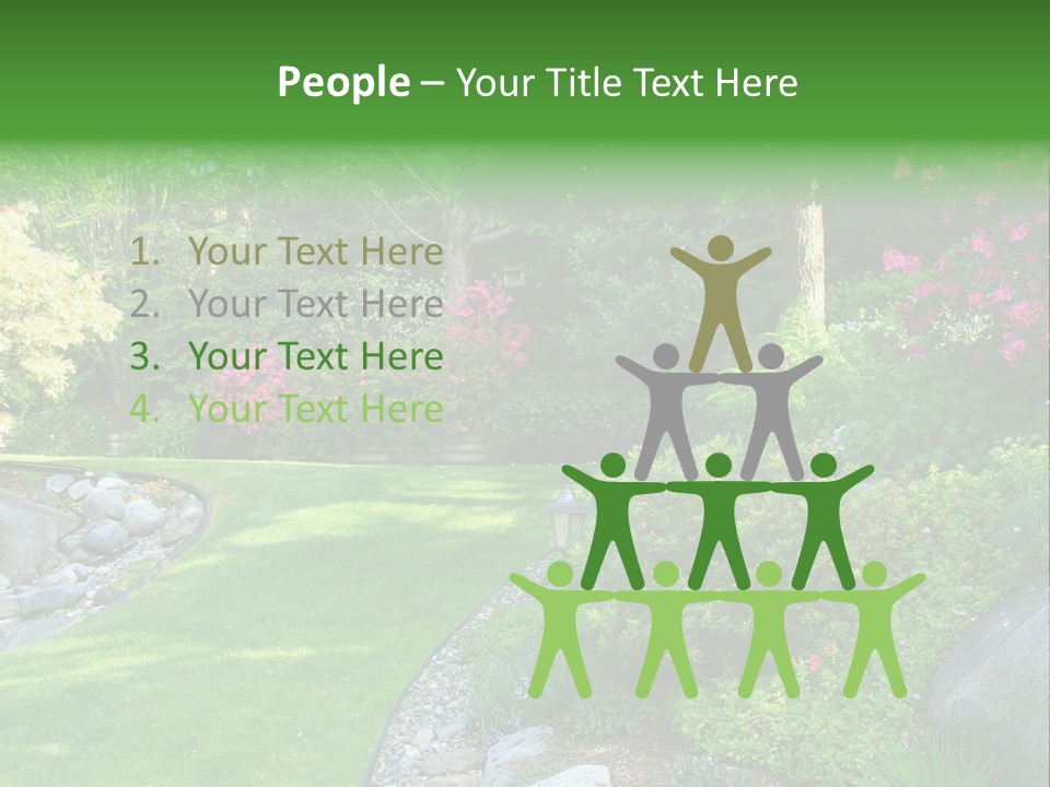 Beautiful Park Garden In Spring. PowerPoint Template