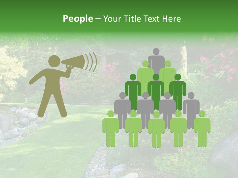 Beautiful Park Garden In Spring. PowerPoint Template