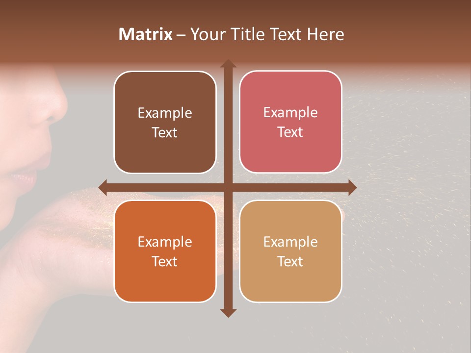 A Young Girl Holding Out Her Hand With Gold Glitter On It PowerPoint Template