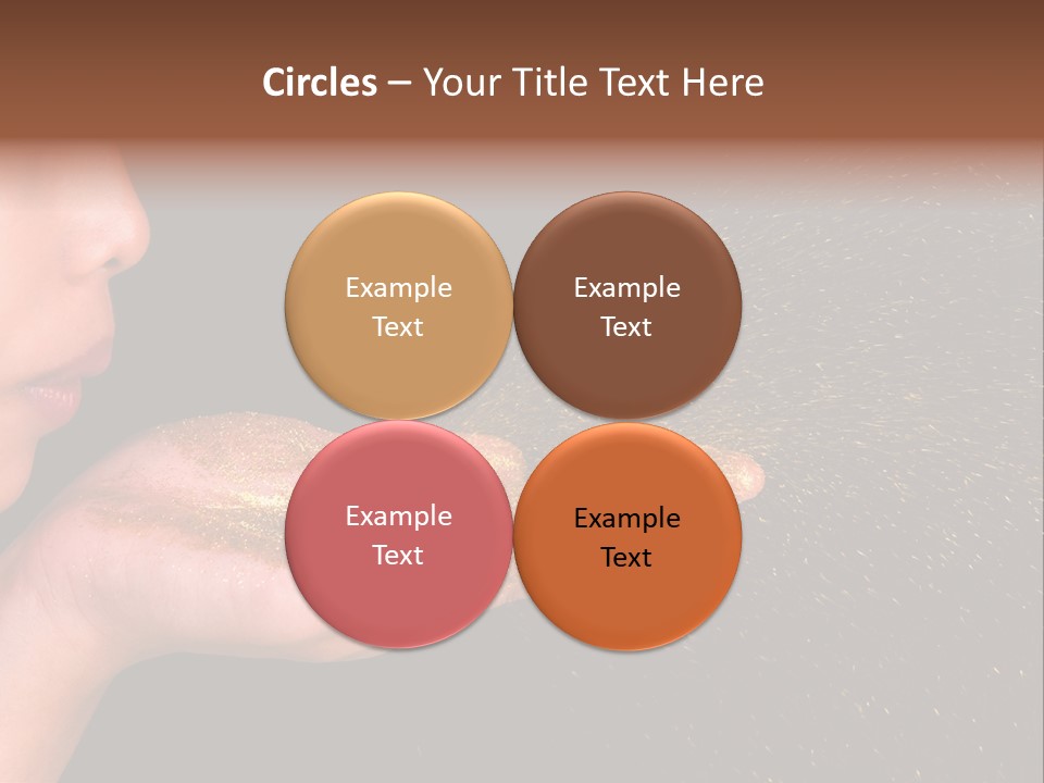 A Young Girl Holding Out Her Hand With Gold Glitter On It PowerPoint Template