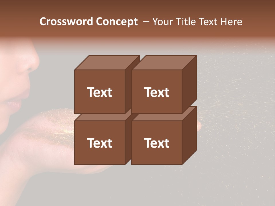 A Young Girl Holding Out Her Hand With Gold Glitter On It PowerPoint Template