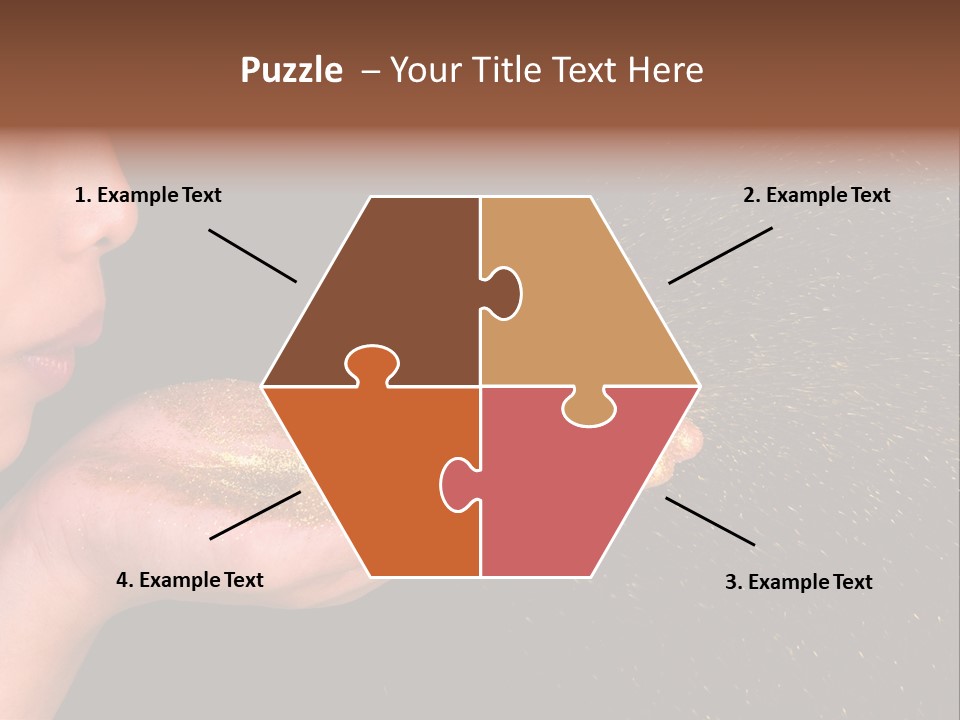 A Young Girl Holding Out Her Hand With Gold Glitter On It PowerPoint Template