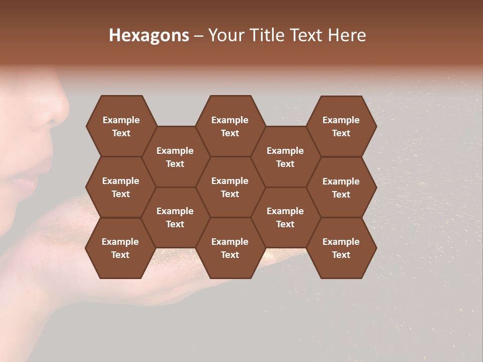 A Young Girl Holding Out Her Hand With Gold Glitter On It PowerPoint Template