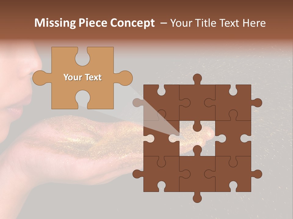 A Young Girl Holding Out Her Hand With Gold Glitter On It PowerPoint Template