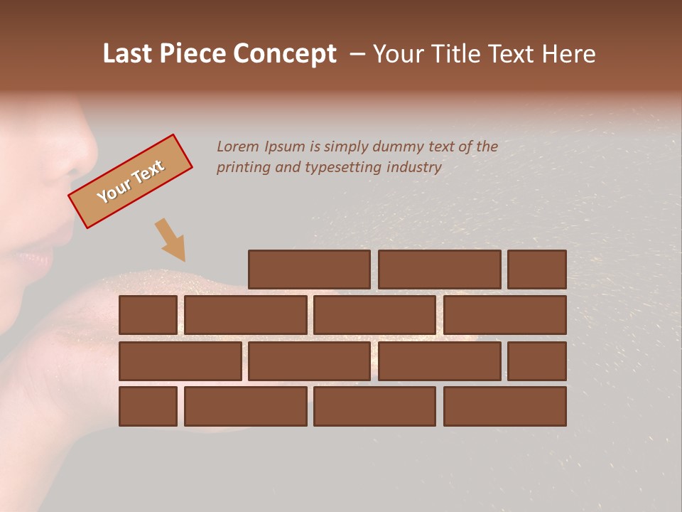 A Young Girl Holding Out Her Hand With Gold Glitter On It PowerPoint Template