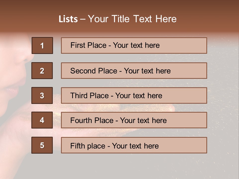 A Young Girl Holding Out Her Hand With Gold Glitter On It PowerPoint Template