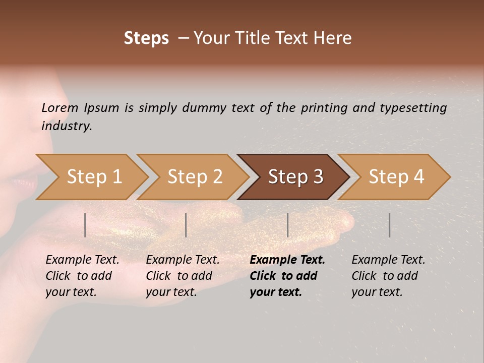 A Young Girl Holding Out Her Hand With Gold Glitter On It PowerPoint Template