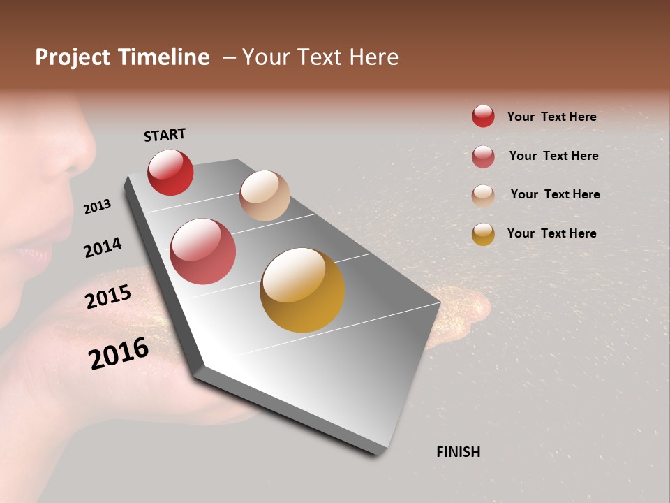 A Young Girl Holding Out Her Hand With Gold Glitter On It PowerPoint Template