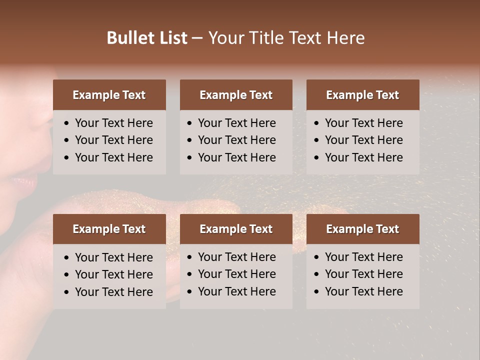 A Young Girl Holding Out Her Hand With Gold Glitter On It PowerPoint Template