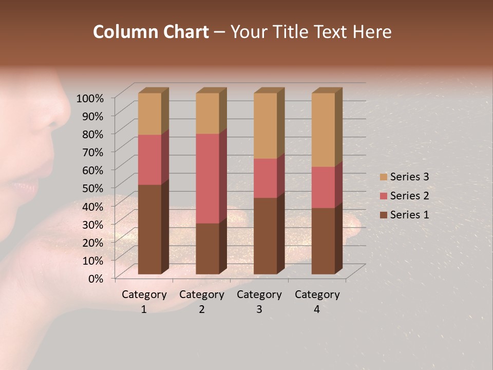 A Young Girl Holding Out Her Hand With Gold Glitter On It PowerPoint Template