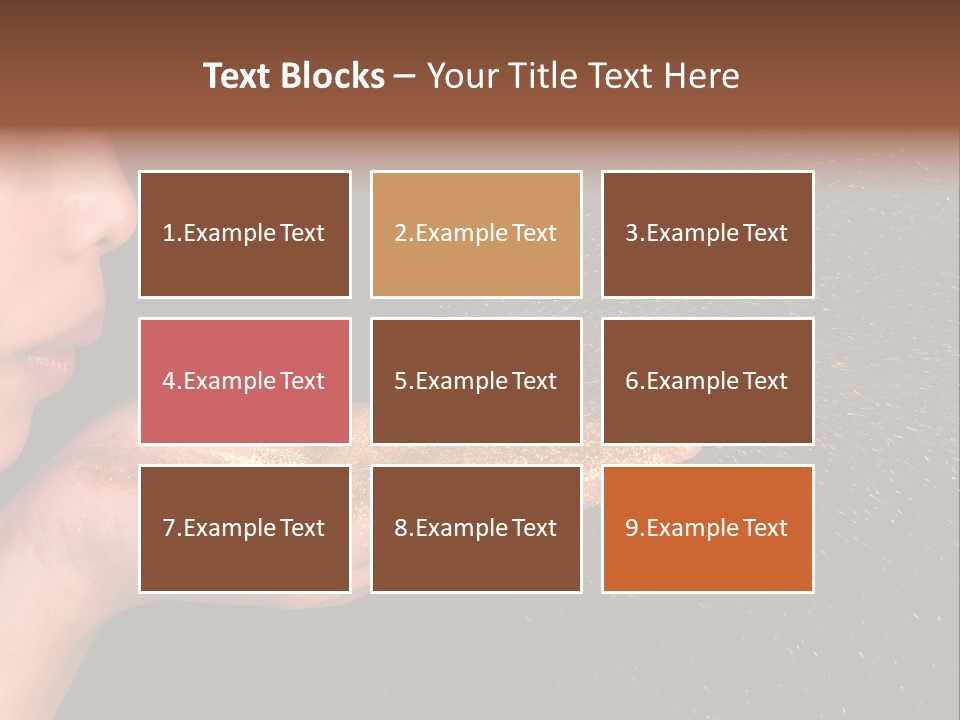 A Young Girl Holding Out Her Hand With Gold Glitter On It PowerPoint Template