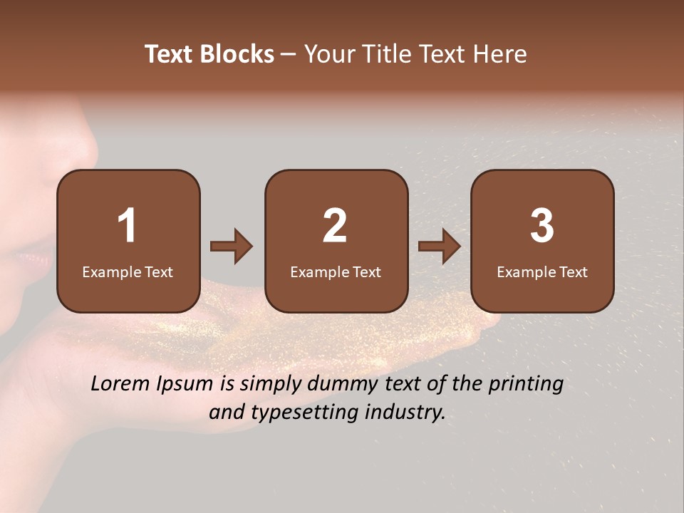 A Young Girl Holding Out Her Hand With Gold Glitter On It PowerPoint Template