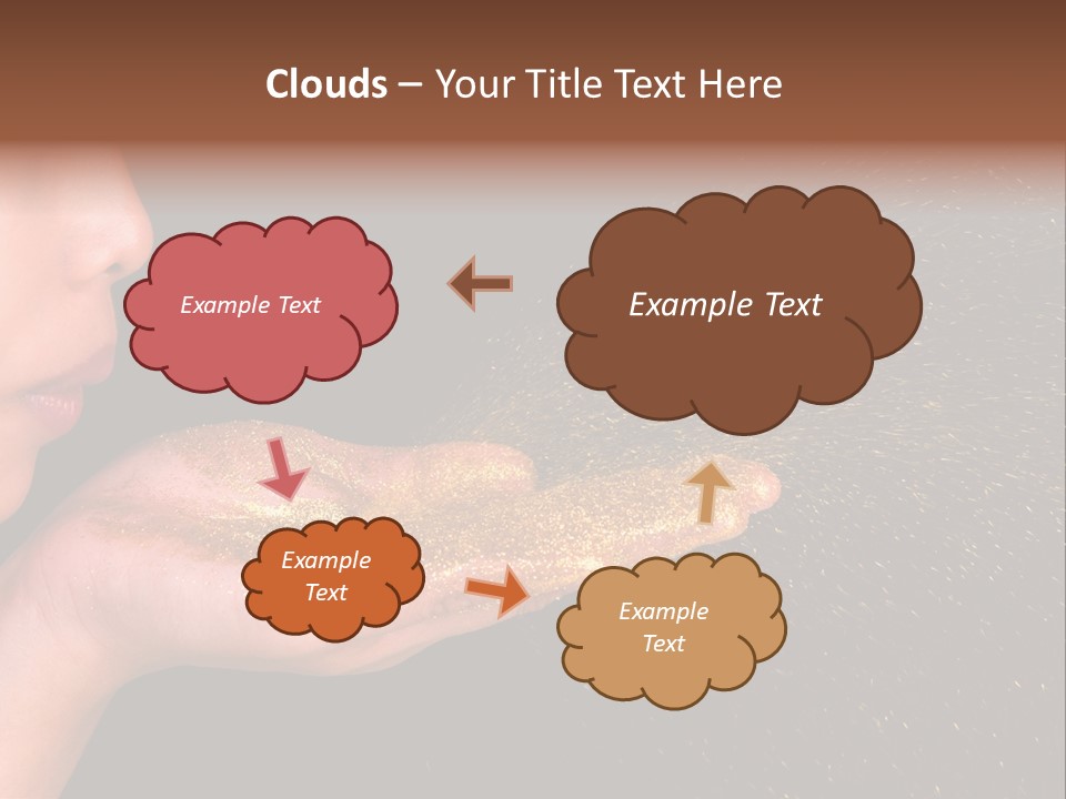 A Young Girl Holding Out Her Hand With Gold Glitter On It PowerPoint Template