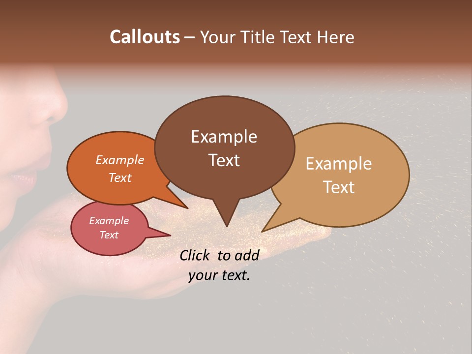 A Young Girl Holding Out Her Hand With Gold Glitter On It PowerPoint Template