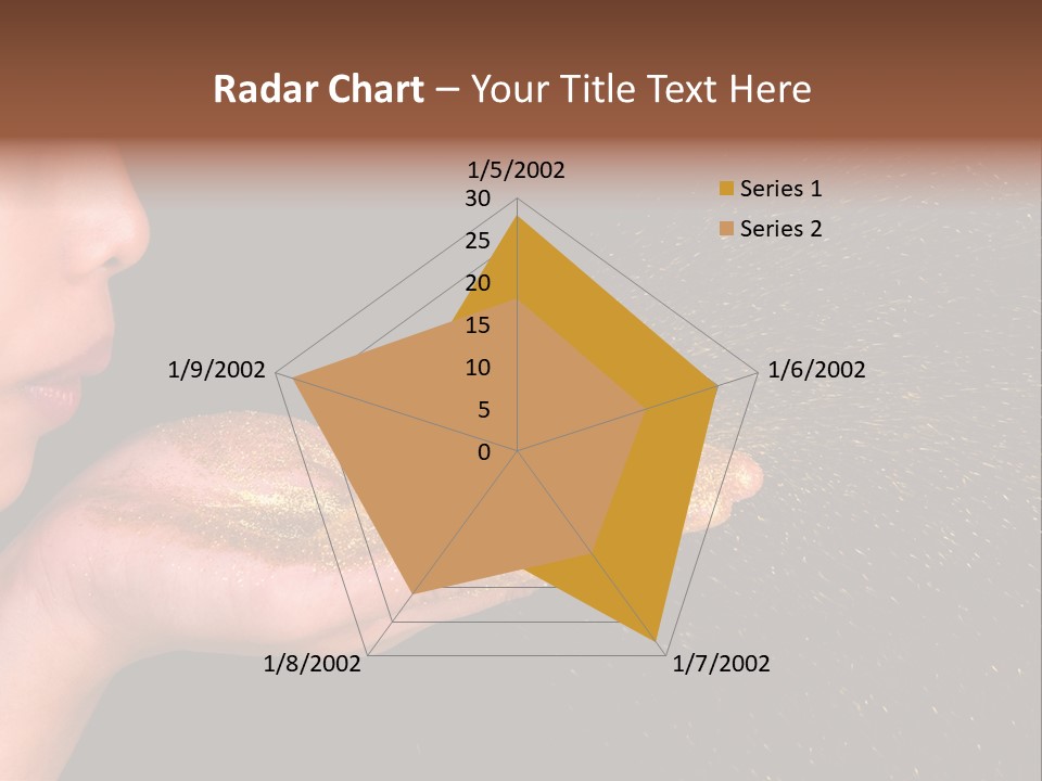 A Young Girl Holding Out Her Hand With Gold Glitter On It PowerPoint Template